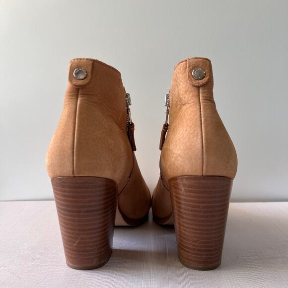 Rag & Bone Margot Leather Ankle Boot Tan Block Heel Side Zipper Womens Size 38.5 - Picture 6 of 8